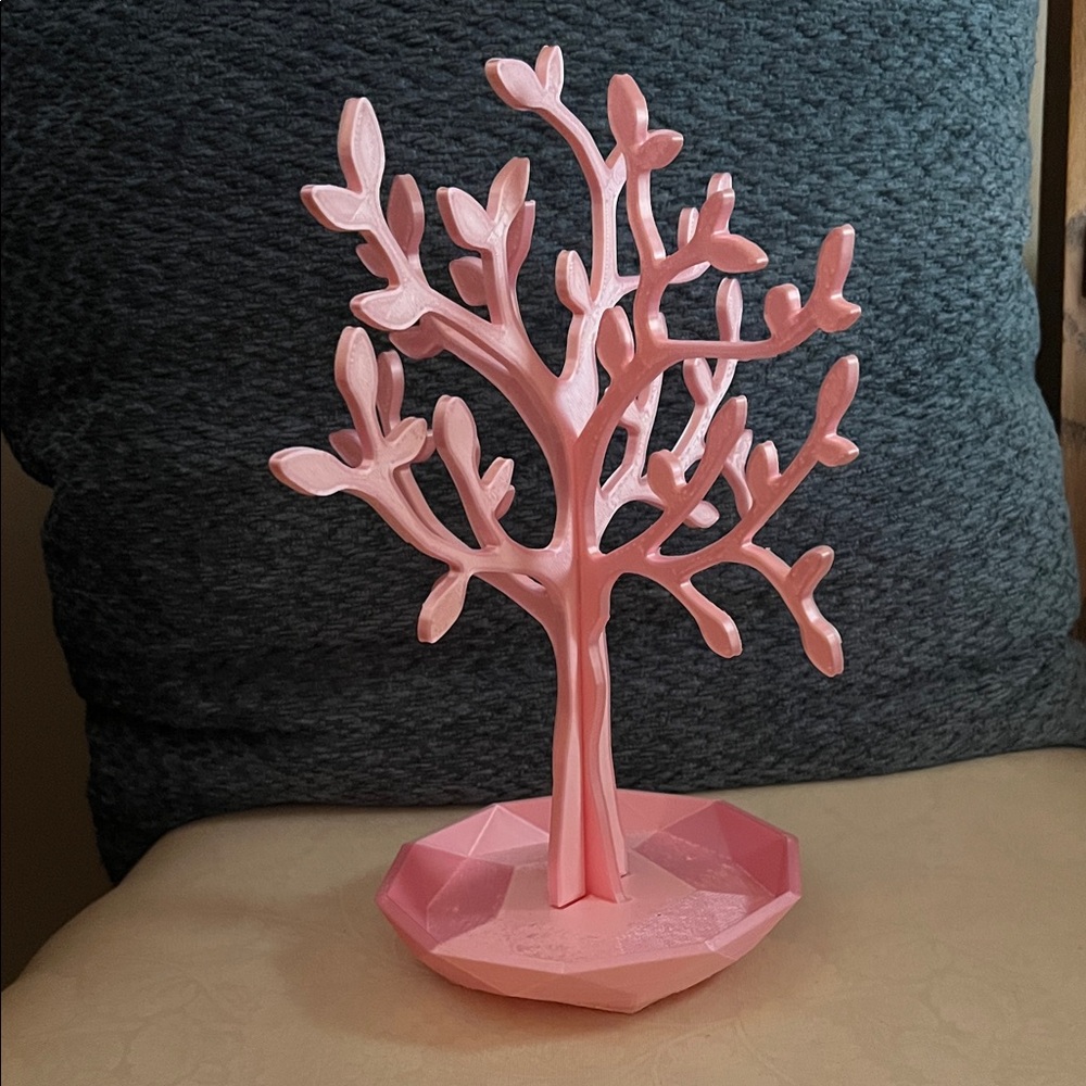 3D Printed Pink Jewelry Tree Stand